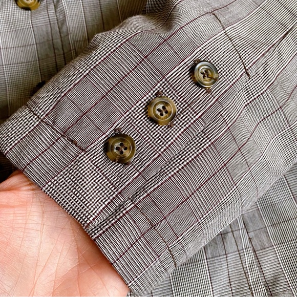 🍂 GINA BENOTTI BROWN GREY PLAID BLAZER JACKET! - Picture 8 of 13